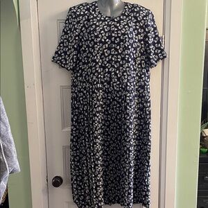 Floral Navy and White Dress